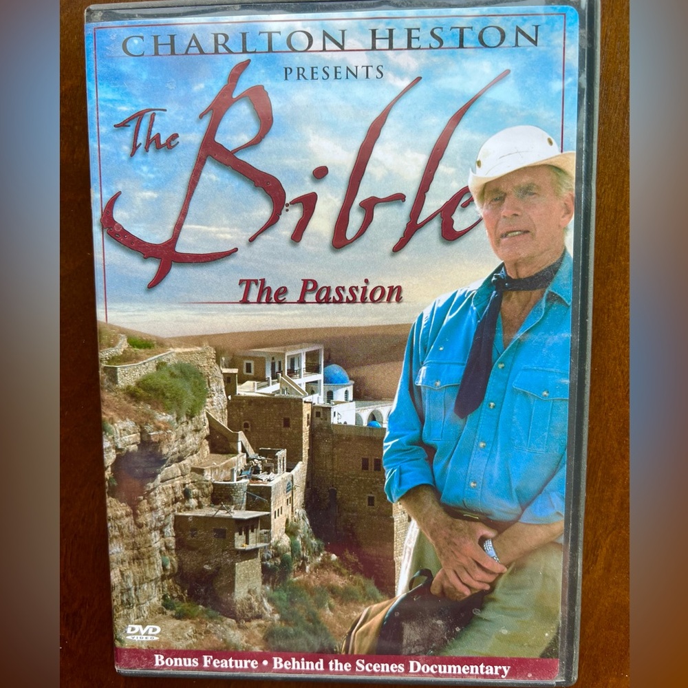 DVD The Bible, The Passion presented by Charlton Heston shot on location